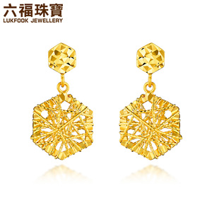 六福珠宝旗舰店黄金耳环耳钉图片