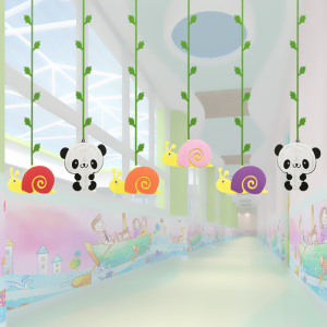 幼儿园吊饰儿童房教室商场店铺天花板空中装饰品蜗牛熊猫动物挂饰