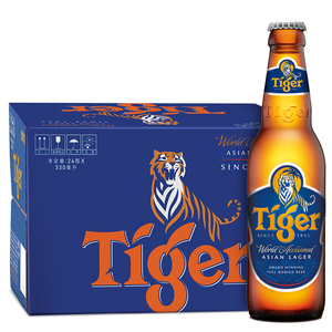 虎 啤酒(tiger) 原味 330ml*24瓶 整箱装