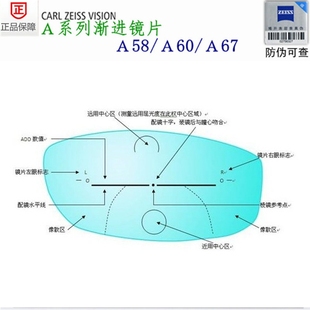 正品蔡司/zeiss镜片a系列a58/a60/a67老花多焦点渐进抗疲劳配眼镜