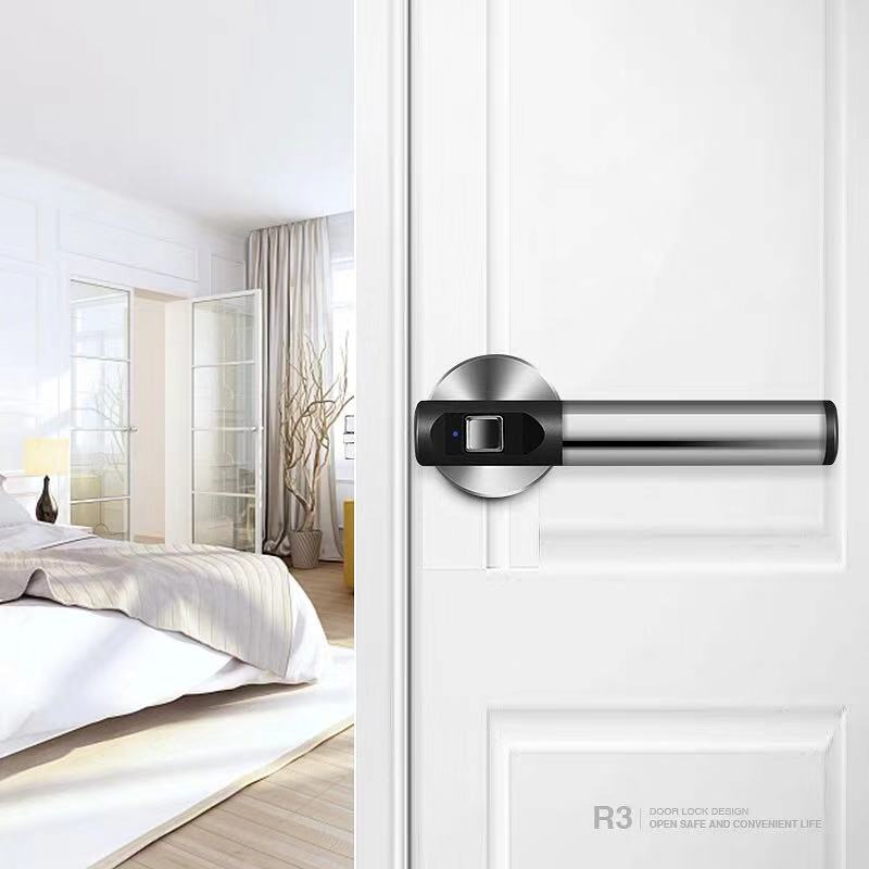 必达指纹锁 R3房门锁 室内房间卧室木门锁家用电子锁不锈钢智能锁