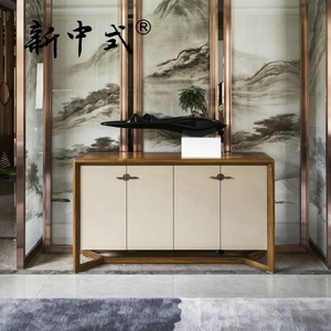 新中式简约现代玄关柜装饰柜子备餐台    储物柜隔断鞋柜实木家具