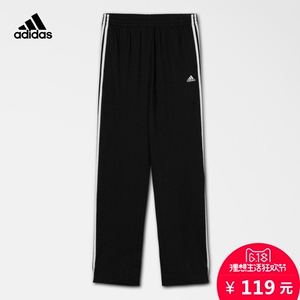 adidas 阿迪达斯 运动型格 男子 长裤 黑 W63478运动裤男
