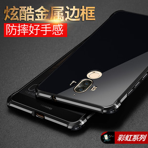 华为mate9手机壳huawei M9金属壳PRO防摔男女款新保护套亮黑色潮手机壳