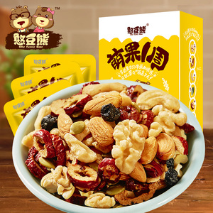 憨豆熊 混合综合果仁 零食大礼包 天天每日坚果210g/盒 30g*7袋腰果