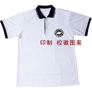 diy男女中学生短袖t恤班服定制logo校徽个性图案印花校服夏季上衣