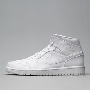 牛哄哄 air jordan 1 mid aj1 纯白 554724-110 554725-110