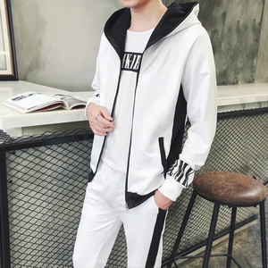 青少年夏季短袖t恤男套装初中学生夏天一整套