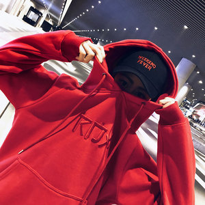 帽衫女冬中长款学生图片