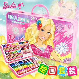 芭比118入美劳派 span class=h>绘画 /span>套装水彩笔油画棒儿童画画
