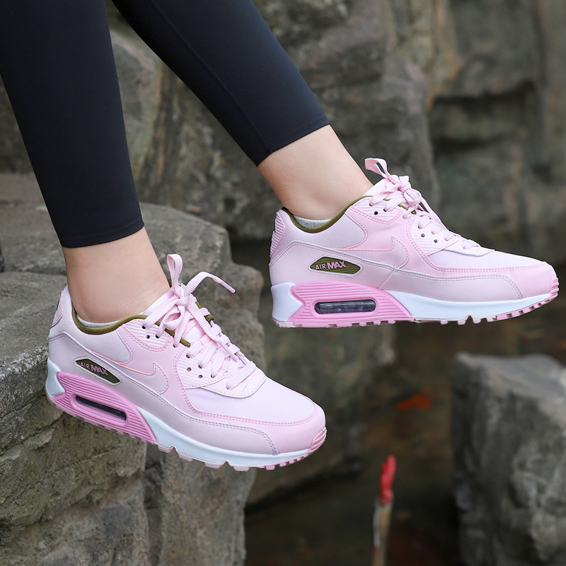 Nike耐克女鞋2019新款Air max 90樱花粉气垫休闲运动跑步鞋881105