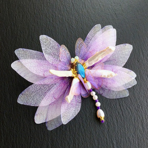 林中精灵紫色巴洛克真珍珠月光石婚礼造型 span class=h>胸针 /span>