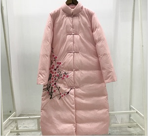 粉色梅花长款旗袍图片