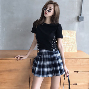 t恤百褶半身裙套装图片