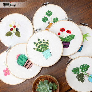 刺繡手工diy材料包初學兒童新手製作套件立體花布藝創意小幅 span