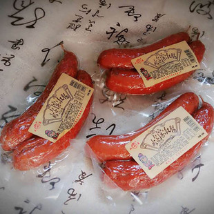 哈尔滨红肠双鹿哈尔滨烤肠蒜香味200果木炭熏制 2份包邮