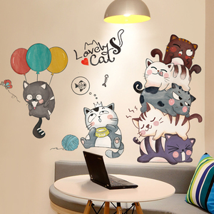 墙贴纸创意猫咪图片