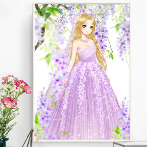  span class=h>钻石画 /span>卡通动漫小公主贴钻十字绣卧室竖版儿童