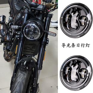 贝纳利幼狮500大灯总成 502c改装led天使眼大灯日行灯摩托车透镜