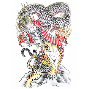 纹身贴纸男龙图片