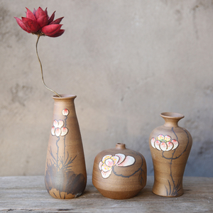 古风陶瓷花 span class=h>瓶 /span>素陶 span class=h>手绘 /span>