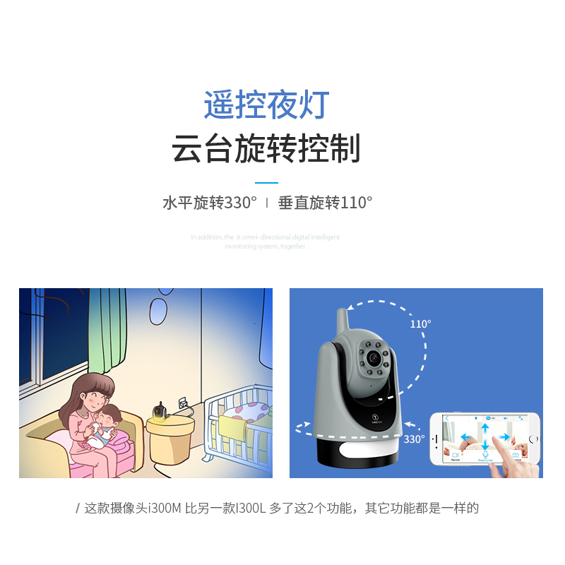 婴儿监护器i300m新生儿用品宝宝监控看护夜视高清手机远程