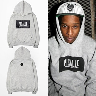 春秋新款欧美街头pigalle卫衣连帽外套男女款卫衣情侣帽衫潮男