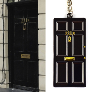 神探夏洛克周边221b迷你门金属钥匙扣挂件福尔摩斯侦探卷福钥匙牌