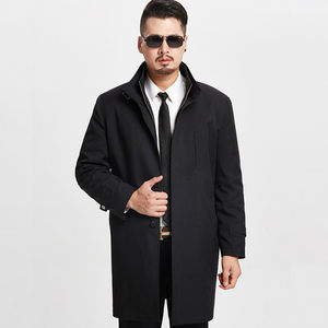 中年新款休闲风衣男士秋冬季中长款外套中老年