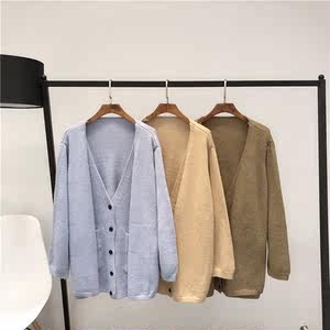 2018新款大款毛衣外套秋衣女装外穿中长款宽