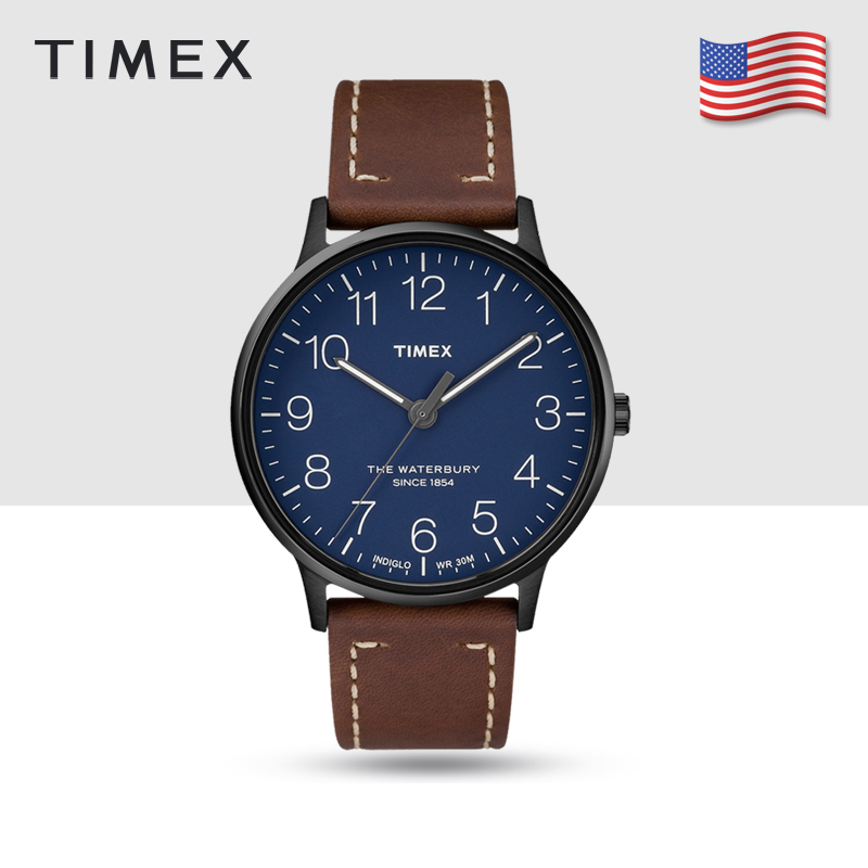 美国TIMEX/天美时 手表男复古夜光皮带防水石英dw男表TW2R25700