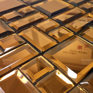 水晶玻璃马赛克自粘镜面电视背景墙墙贴自粘装饰材料瓷砖银色欧式