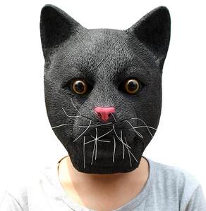 黑猫警长 span class=h>面具 /span>疯狂动物城乳胶褐色猫头节目表演