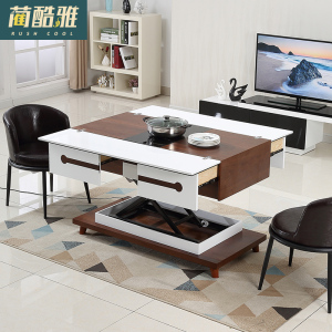 升降 span class=h>茶几 /span>餐桌两用小户型多功能玻璃烤漆折叠带