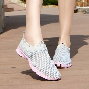 夏季透气网鞋女式老年人网纱鞋镂空网面鞋女鞋