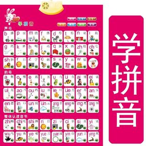 挂图墙贴小学生拼音声母韵母拼读全表儿童汉语