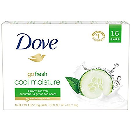 Dove go fresh Beauty Bar, Cucumber and Green Tea 4 oz, 16 B