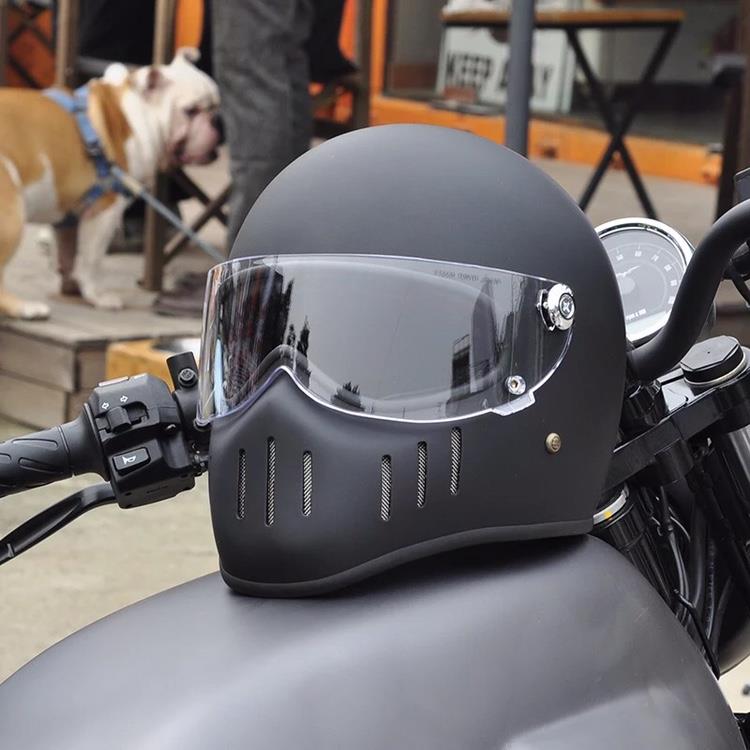 [日本品牌]TT&CO汤普生 复古哈雷摩托车头盔全盔TT02镜片款猪鼻盔