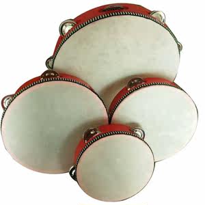 打击乐器手摇羊皮舞蹈铃鼓幼儿园老师用快乐的小铃鼓手拍抖音10寸