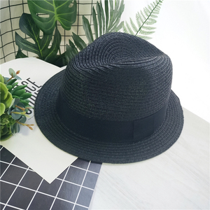 大头围情侣款帽子女士夏季 简约黑白小礼帽男韩版潮英伦青年草帽
