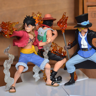 海贼王三兄弟 火拳 路飞 艾斯 萨博 场景组立式 盒装手办公仔模型