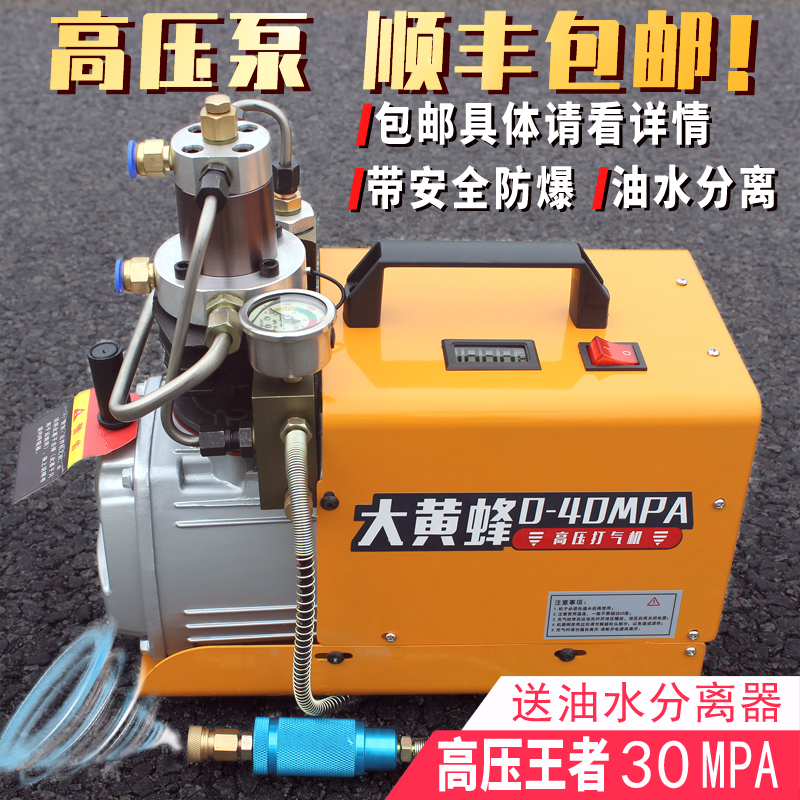 大黄蜂高压打气机30mpa高压气泵40mpa小型单缸水冷电动充气泵冲气