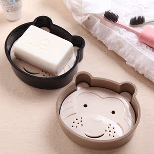 创意可爱小熊双层沥水肥皂盒 浴室卫生间手工皂架香皂盒 皂盒皂托