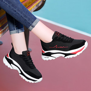 京东购物商城品牌折扣蘑菇街女鞋秋季黑色运动鞋女士白色爆款健身