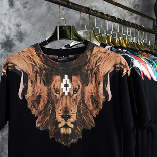 正品marcelo burlon mb狮子t恤经典款黄色狮子翅膀短袖男女款