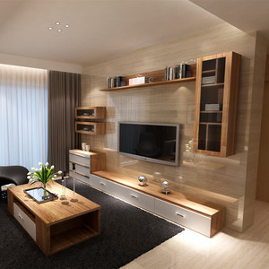 现代简约实木图片】组合电视柜背景墙现代简约实木图片大全_好便宜网