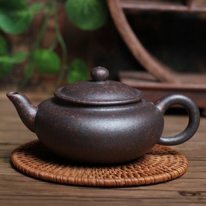 阳羡壶庄宜兴紫砂壶全手工 1800度高温柴烧窑变含铁仿古壶250c