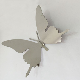 简约现代电视背景墙装饰不锈钢蝴蝶墙贴金属雕刻仿真银色镜面蝴蝶