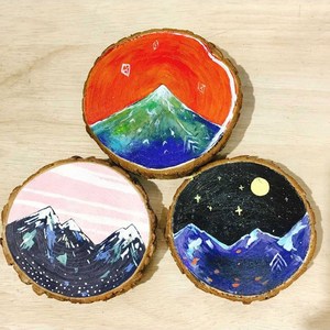 圆木片背景墙图片