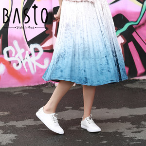 百思图小白鞋女2018新款春季专柜同款珍珠小